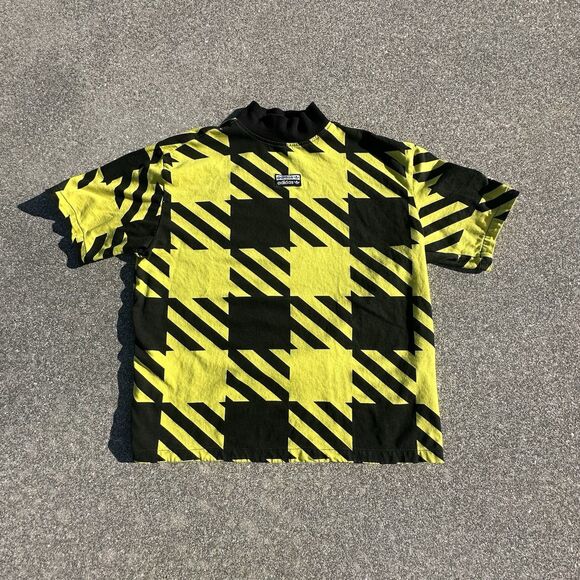 Adidas Originals RYV T-Shirt Womens Small Yellow Black Pullover Geometric GD3961 - Picture 1 of 6